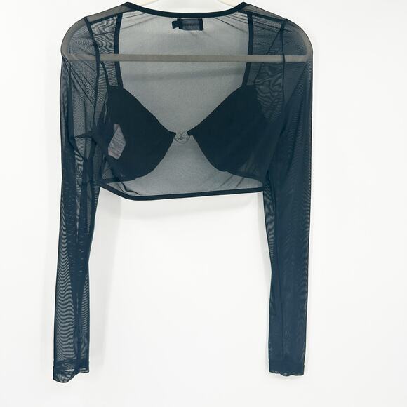 PrettyLittleThing Whimsigoth Sweetheart Neck‎ Slinky Mesh Sheer Bra Crop Top 8 - Picture 6 of 6